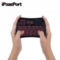 iPazzPort wireless mini keyboard  3 color backlit  keyboard  tv box keyboard 