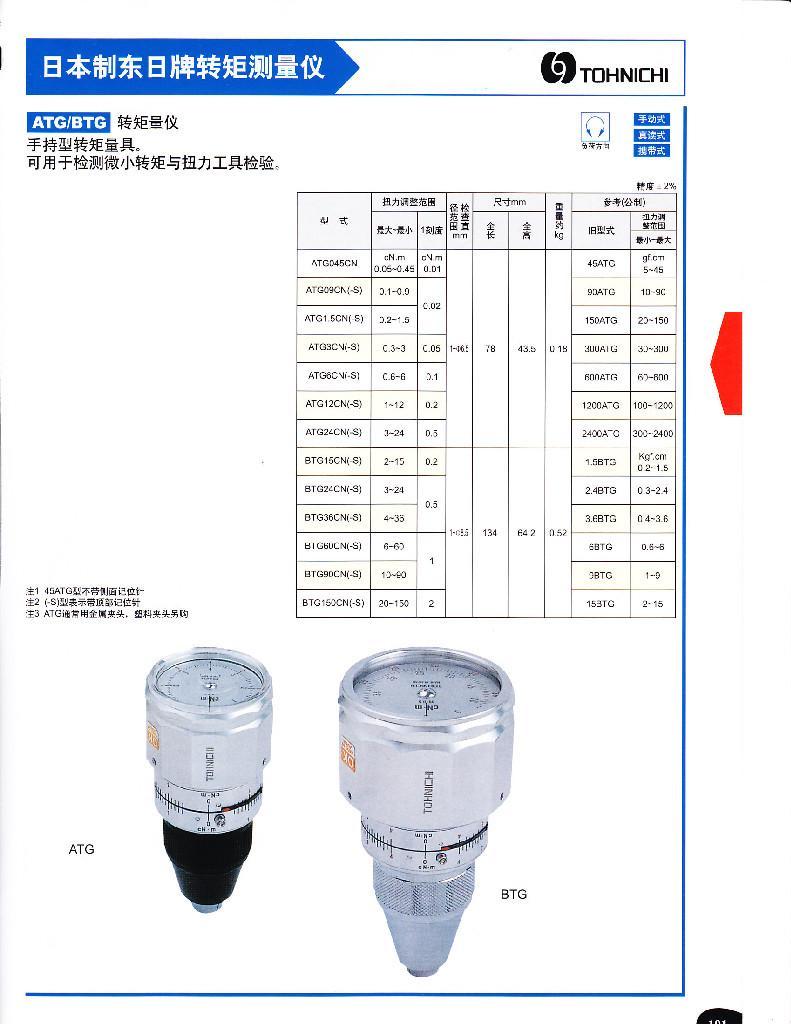 TOHNICHI东日扭矩测量仪 ATG/BTG 3