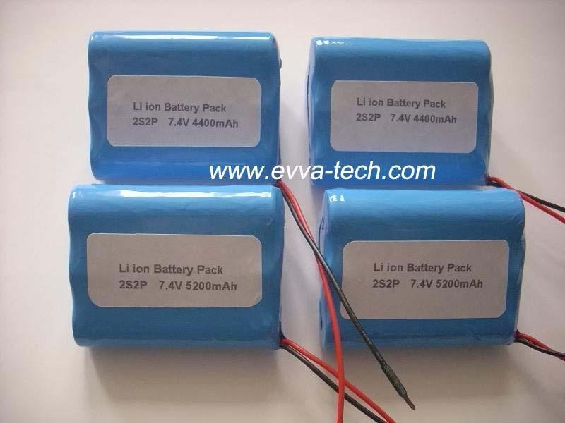 Battery Pack with 18650 7.4V 5200mAh 2S2P