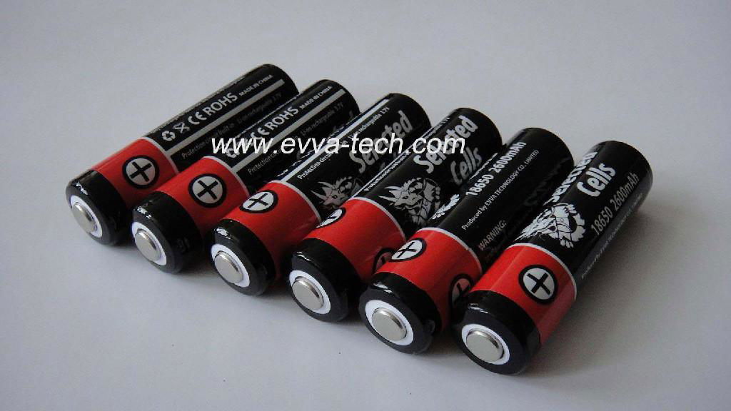 Li ion rechargeable Flashlight Battery Protected 18650 2600mAh 3.7V