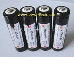 Lithium ion Flashlight Battery Protected 18650 3100mAh 
