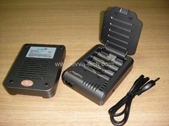Universal charger for flashlight battery. 