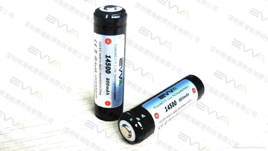 Protected 14500 Battery for Flashlight Torch with Sanyo UR14500P Cell  1
