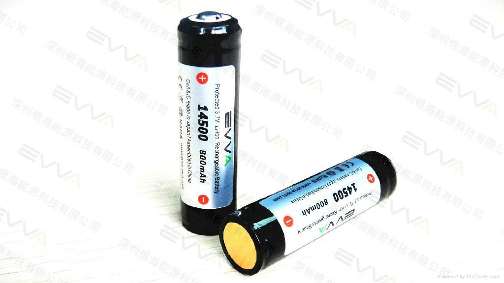 Protected 14500 Battery for Flashlight Torch with Sanyo UR14500P Cell  2