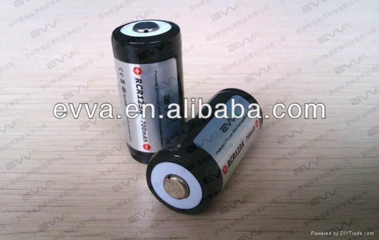 Lithium ion Flashlight battery 16340 CR123 700mAh  2