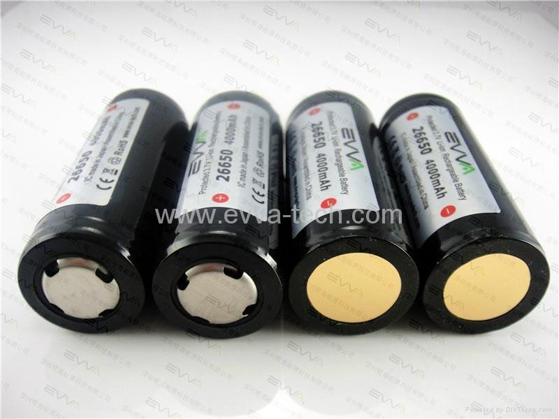 Protected 26650 battery for torch 4000mAh 2