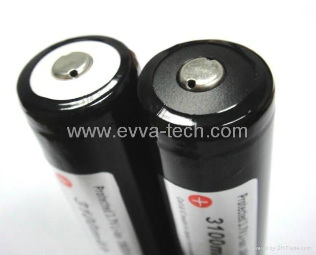 EVVA 18650 3400mAh Button top flashlight Batteries  2