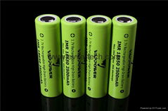 IMR18650 35A high drain batteries Vappower IMR18650 2500mAh for power tools.