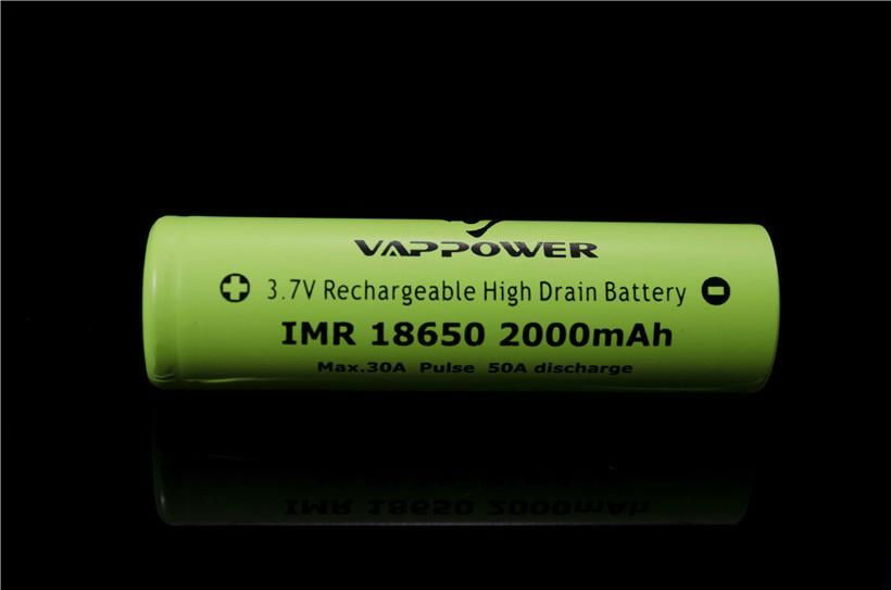 30A high drain battery Vappower IMR18650 2000mAh  batteries for e-bike 2