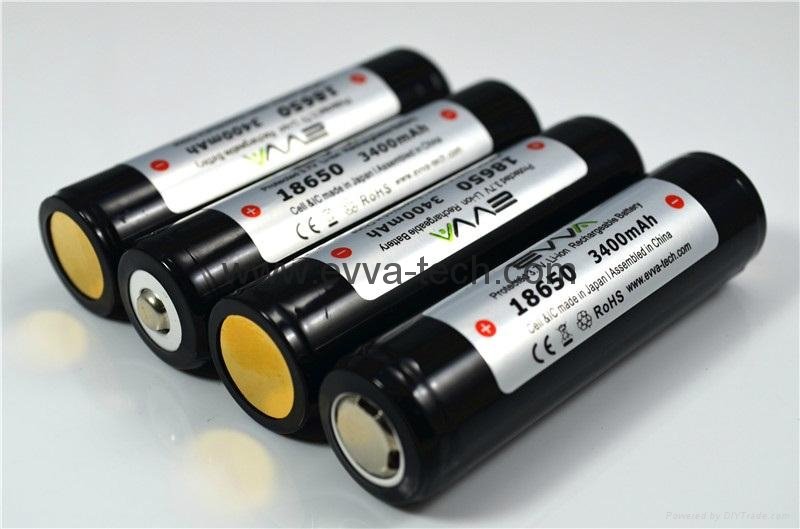 Lithium ion Flashlight Battery Protected 18650 3400mAh 