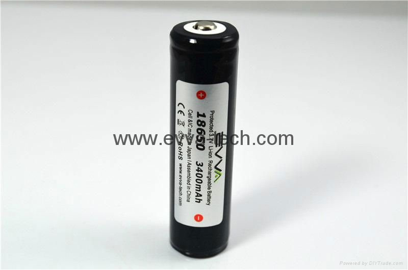 High quality Lithium ion Flashlight Battery Protected 18650 3400mAh  3