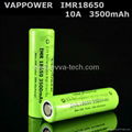 Vappower IMR18650-35 3500mAh 10A  Lithium ion battery 3