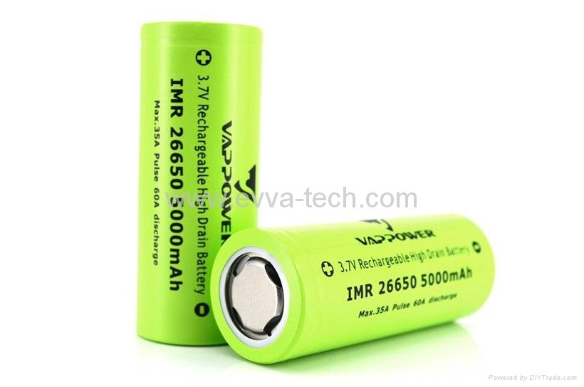 35A discharge Vappower IMR26650-50 5000mAh  26650 high power Battery  