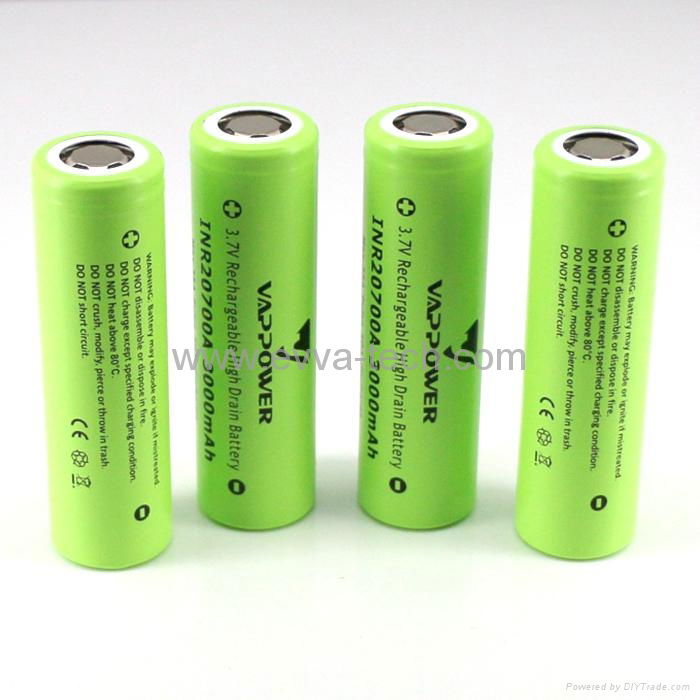 35A high drain Vappower INR20700A 3000mAh  20700 high power Battery   2