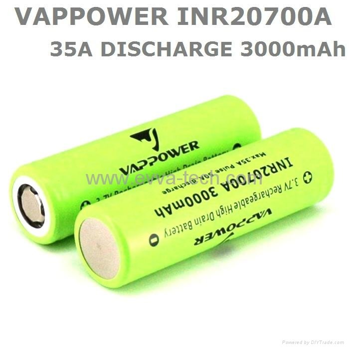 20700 Vappower 35A discharge INR20700A 3000mAh high power Batteries 