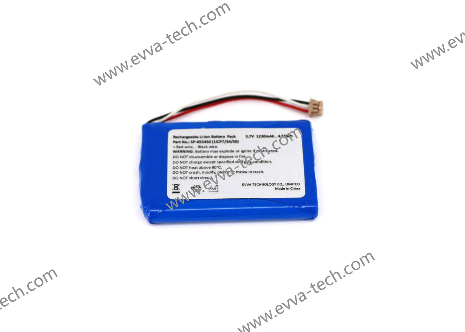 1S1P 653450 batteries li-ion battery pack for bicycle light 