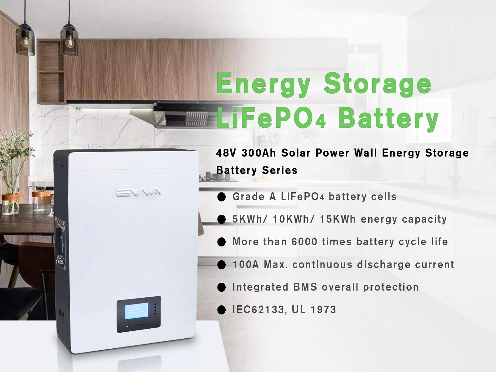 48V 300Ah 15kwh Powerwall LiFePO4 battery Solar Power Wall 2