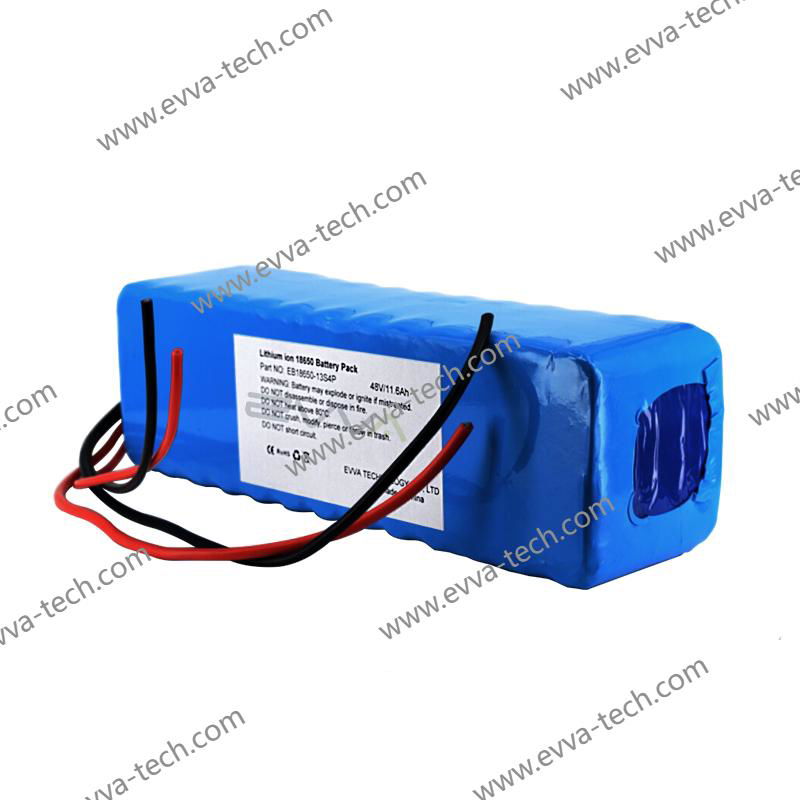 13S4P 18650 21700 32700 43V 48V LiFePO4 Li-Ion OEM Battery pack