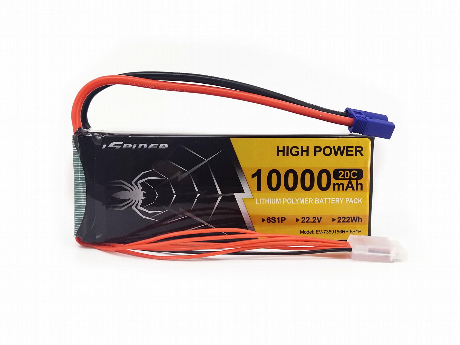 20C 22.2V 10Ah Li-Ion polymer ISPIDER Battery pack for FPV Drone UAV