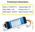 21.6V 4000mAh Vacuum Cleaner batteries 21700 rechargeable battery