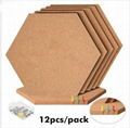 12Pcs Hexagon Cork Board 12" x 10.2"-1/2" Thick Wall Bulletin Boards decorative  1