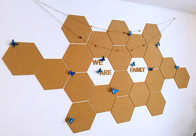 12Pcs Hexagon Cork Board 12" x 10.2"-1/2" Thick Wall Bulletin Boards decorative  5