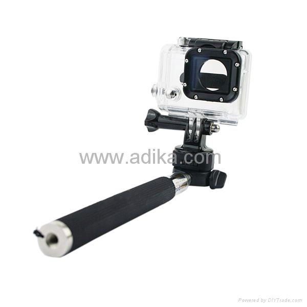 Monopole for Gopro, with adapter for Gopro, black, blue, red 3