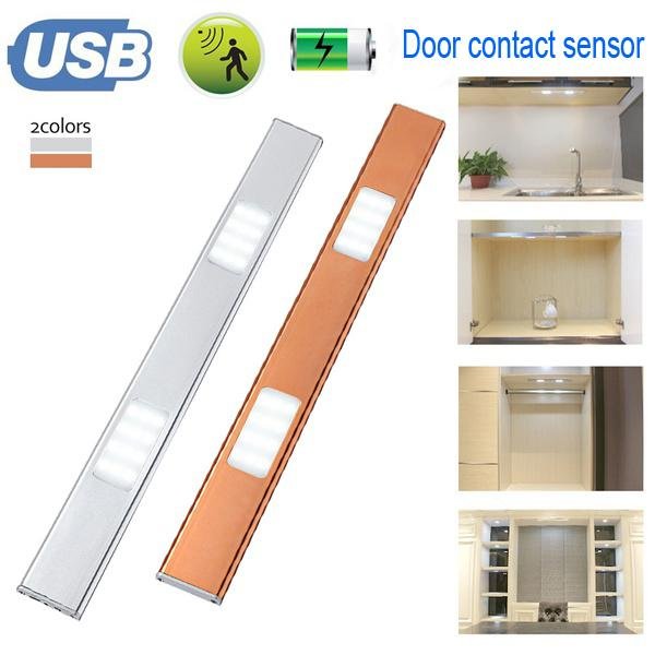 Rechargeable LED cabinet light with door contact sensor YD17009