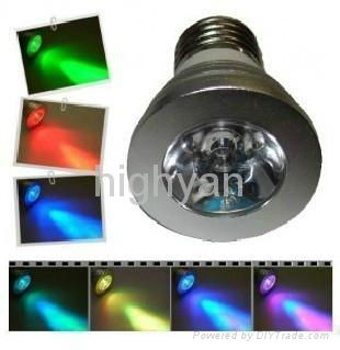 IR Remote Control E27 MR16 GU10 3W RGB Led Spotlight 2