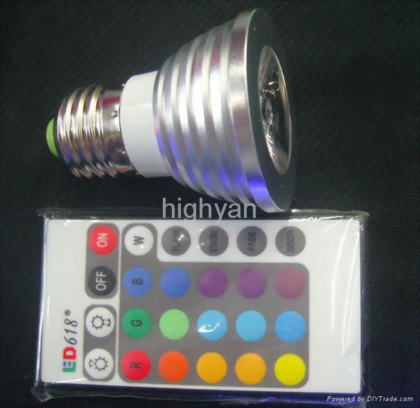 IR Remote Control E27 MR16 GU10 3W RGB Led Spotlight 3