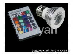 IR Remote Control E27 MR16 GU10 3W RGB Led Spotlight 5