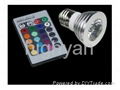 IR Remote Control E27 MR16 GU10 3W RGB Led Spotlight 5