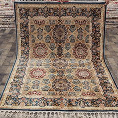   4.6x6.7ft Top-turkey on sale! Exquisite double knots handknotted silk carpet