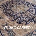   10x14ft blue luxury high rectangular pure silk persian design handmade carpet 3