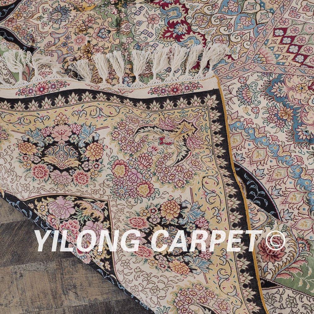   10x14ft blue green popular persian design silk hand knotted carpet 5