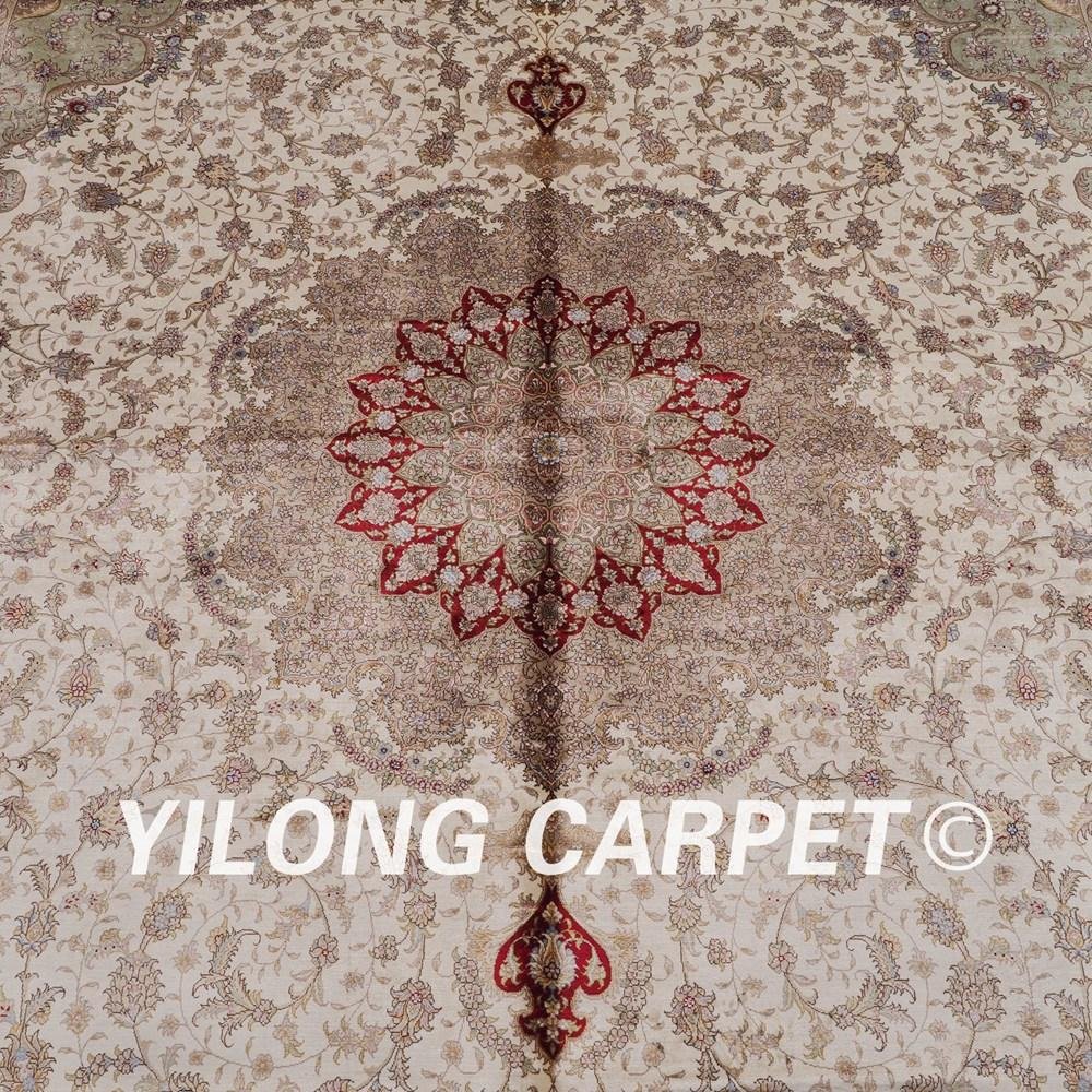   9x12ft Pure silk handmade persian rugs turkish silk on silk carpet  3