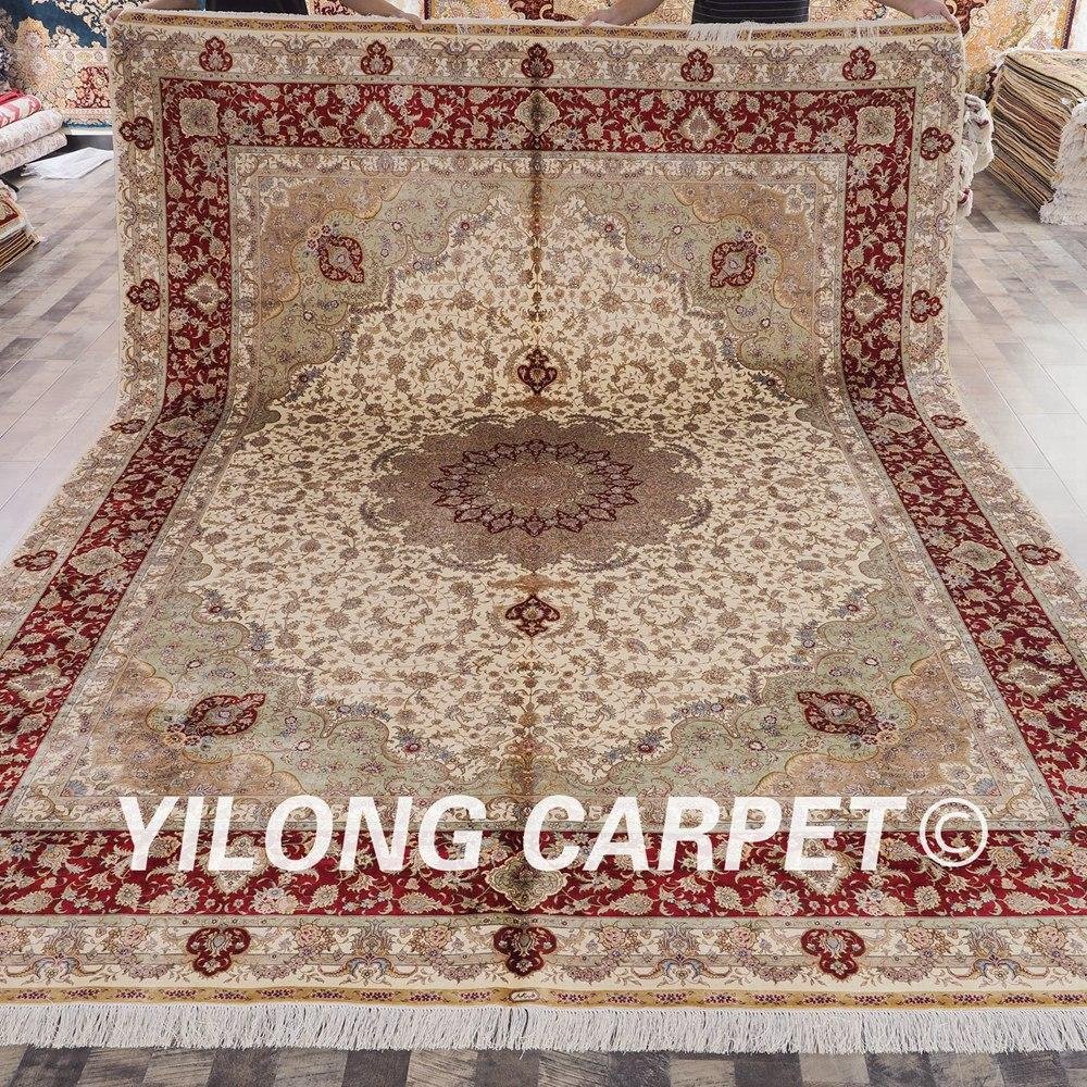   9x12ft Pure silk handmade persian rugs turkish silk on silk carpet 