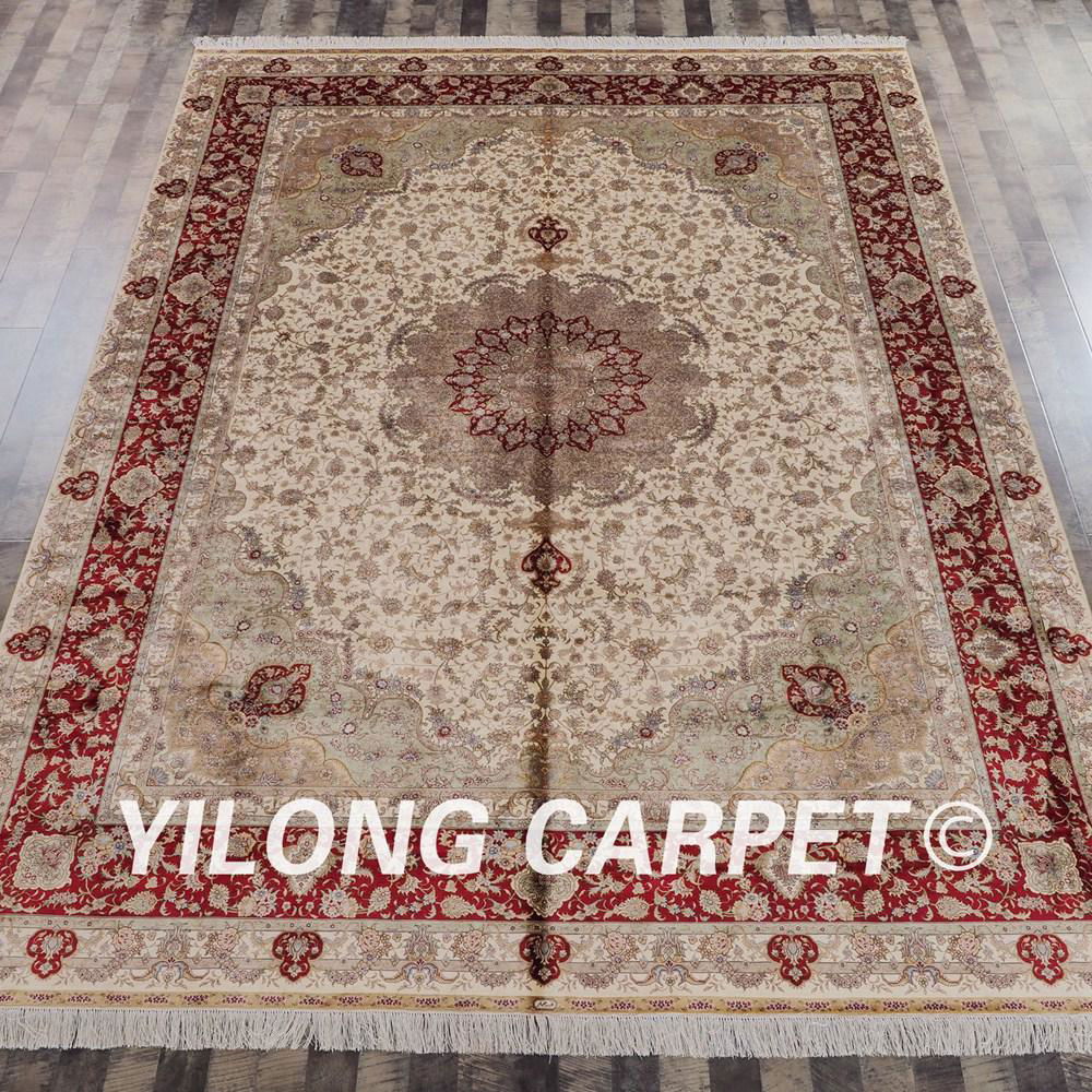   9x12ft Pure silk handmade persian rugs turkish silk on silk carpet  2