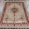   9x12ft Pure silk handmade persian rugs turkish silk on silk carpet  2
