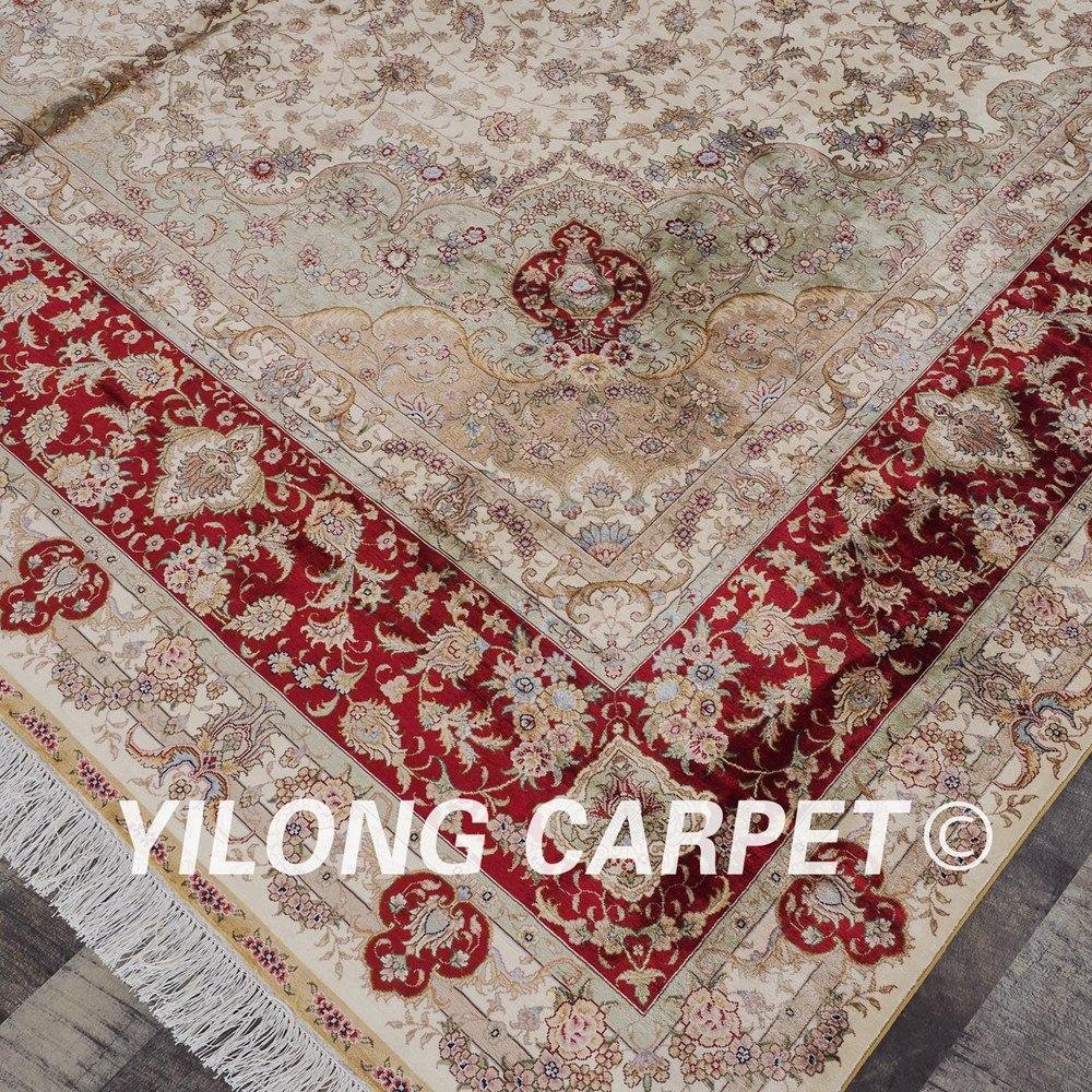   9x12ft Pure silk handmade persian rugs turkish silk on silk carpet  4