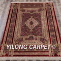 6'x9' Red pictorial flowers persian rug pure silk oriental rugs  2