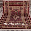 6'x9' Red pictorial flowers persian rug