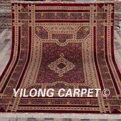6'x9' Red pictorial flowers persian rug pure silk oriental rugs 