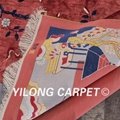2x3m Chinese culture handmade silk carpet west lake scenery traditional silk rug 5