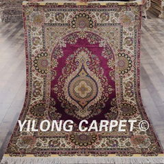   4x6ft purple color turkish design nice persian handmade silk rug