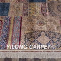 6'x9' persian handknotted silk area carpet classic patchwork vintage turkish rug 4