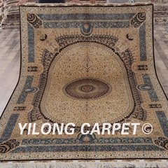 6'x9' blue great pure silk oriental persian handmade carpet