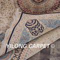 6'x9' blue great pure silk oriental persian handmade carpet 5