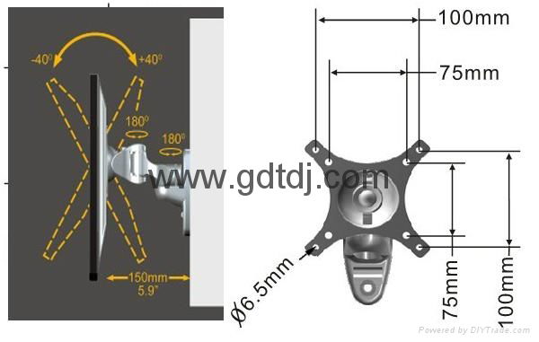 Lcd tv mounts/Computer integrated machine wall rack WMA-100 3