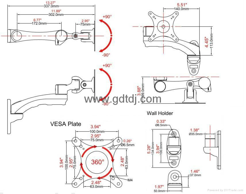 Wall Monitor Mounts Lcd mountsWMA-300 5